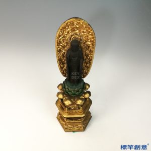 JJ002 日本明治時期木雕阿彌陀如來立像