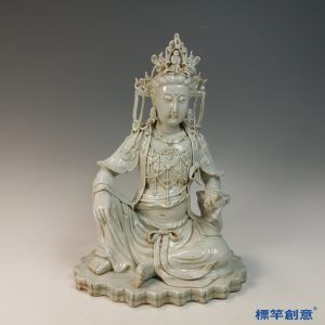 HA103 元代湖田窯青白瓷貼塑觀音菩薩坐像