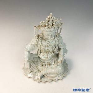 HA103 元代湖田窯青白瓷貼塑觀音菩薩坐像