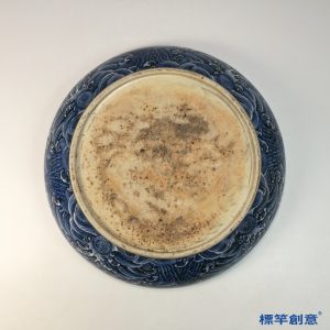 HB147 明代宣德景德鎮窯青花海水飛象紋盤